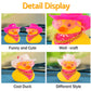 Wonuu Car Rubber Cowboy Duck, Yellow Ducks Decoration Dashboard With Cowboy Hat Necklace Sunglasses, Silver Spots Pink