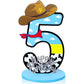 Vercraft Toy Theme 5th Birthday Party Number Centerpiece Cartoon Party Number Sign Blue Sky and White Cloud Cow Birthday Sign fo