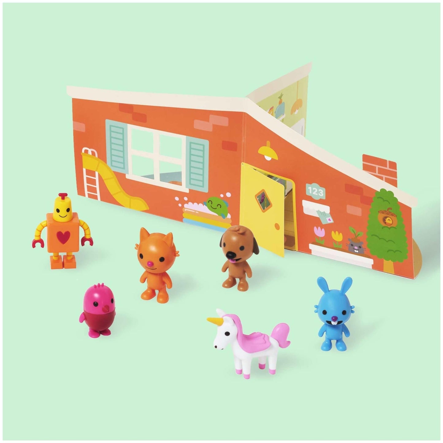 Sago Mini Figurine Pack with 6 Toy Figures & Folding Playhouse, Multicolor, Ages 3+