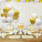 62Pcs Gold White Balloons Kit - 12 Inches Gold White Confetti Party Decoration Balloons For Graduation Baby Shower Birthday Wedding Party Decorations Supplies