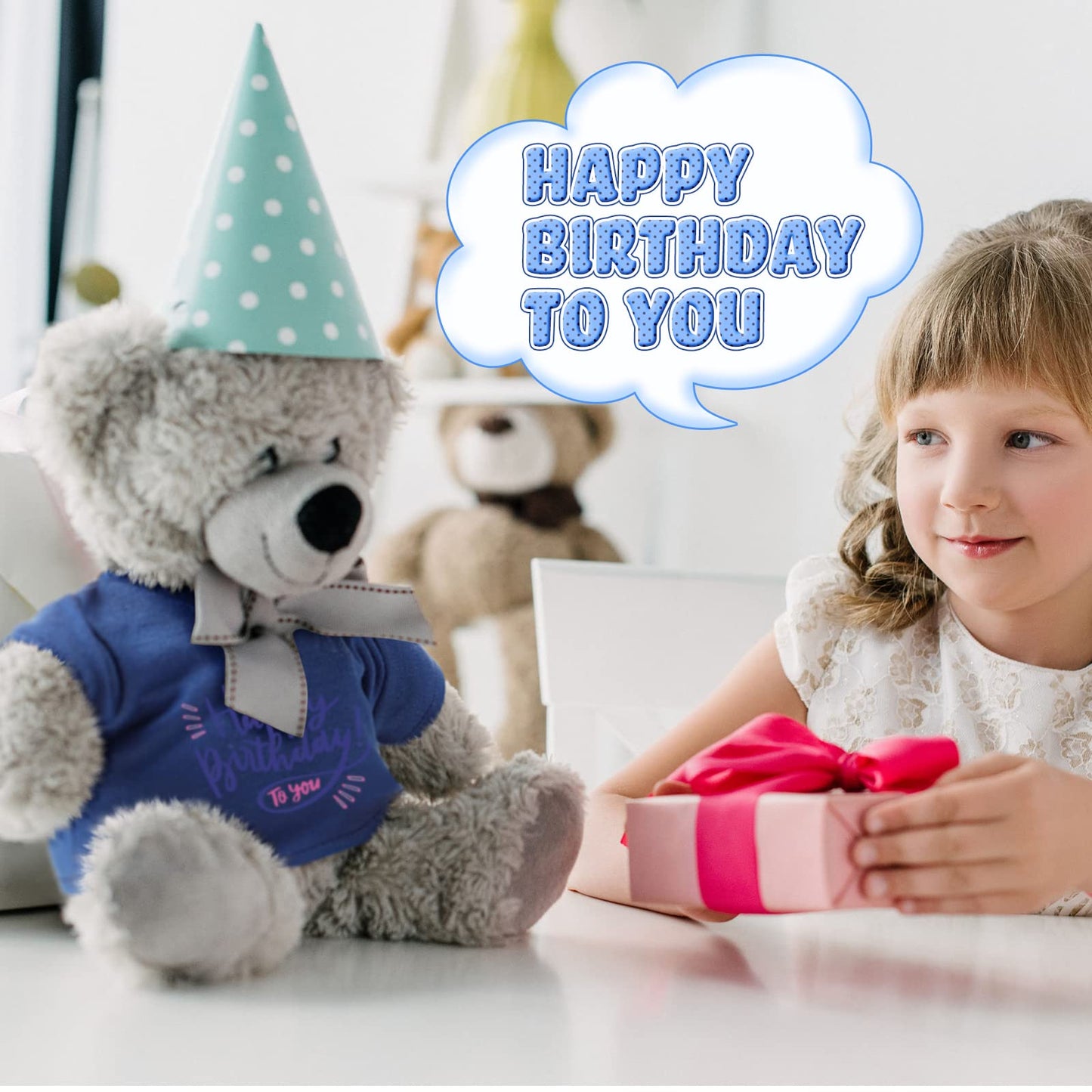 Skylety 6 Pcs Bear Clothes Basic Bear Tee Shirt Classic Stuffed Animal T Shirt Plush T Crew Neck Clothes For Stuffed Doll With 14 - 18 Inch(Blue)