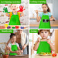 BOUBONI 12 Pieces Green Kids Painting Aprons Kids Art Aprons with 2 Roomy Pockets Kids Aprons for Art Painting Activity Kitchen