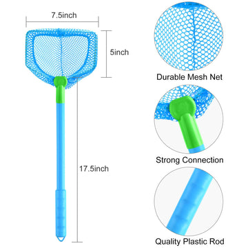 Coopay 4 Pieces Kids Fishing Net Catching Bug Nets Fish Butterfly Nets Beach Toys For Kids Outdoor Playing (Blue, Green)