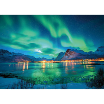 Northern Lights 500 Piece Puzzles for Adults Kids Aurora Nature Landscape Jigsaw Puzzles Family Challenging Mountain Lake Scener