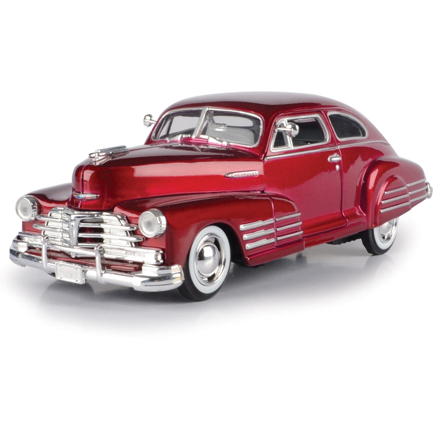 1948 Chevy Aerosedan Fleetline  Red - Motormax enhanced American 73266 - 1/24 Scale Diecast Model Car  unisex-children