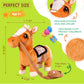 Brown Walking Pony Plush Interactive Pony Toy Singing Dancing Musical Realistic Pony Pet, Stuffed Animal Shaking Leash Horse Toy