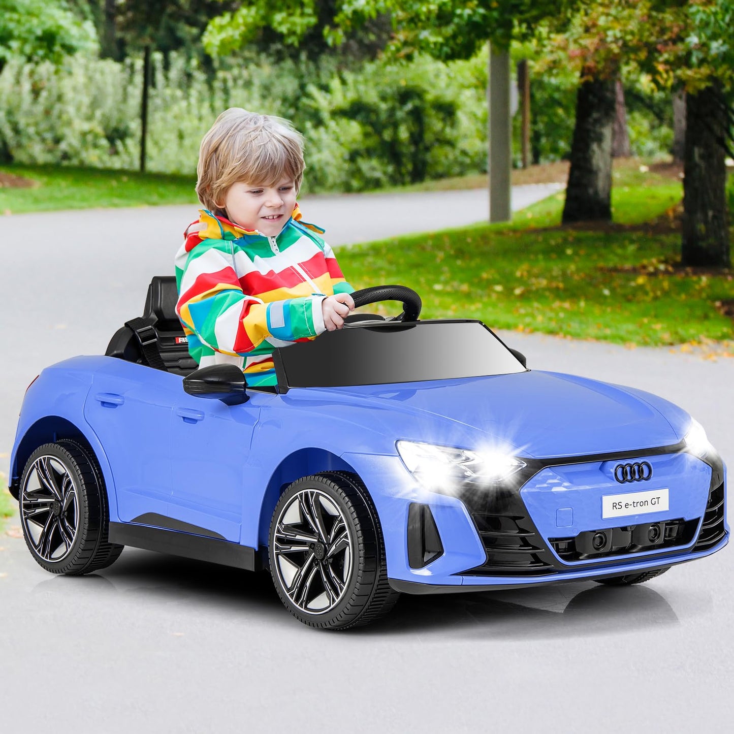 INFANS 12V Kids Ride On Car, Licensed Audi RS e-tron GT Electric Vehicle with Remote Control, Toddlers Battery Powered Toy with
