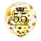 Shuntai 55Th Birthday Decorations For Men Women Black And Gold 55Th Birthday Balloons Latex Confetti Balloon 55 Years Old Annive