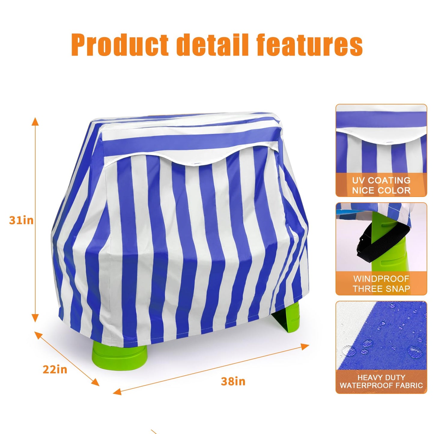 Kids Water Table Cover for Step 2 Rain Showers Splash Pond Water Table, Outdoor Waterproof Anti-UV Kids Water Play Table Cover (