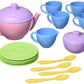 Green Toys Tea Set, Pink 4C - 17 Piece Pretend Play, Motor Skills, Language & Communication Kids Role Play Toy. No BPA, phthalat