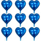 Lovoir 10 Pcs Vibrant Blue Heart Shape Foil Mylar Balloons 18 Inch Love Balloons For Valentine'S Day Birthday Party Decorations