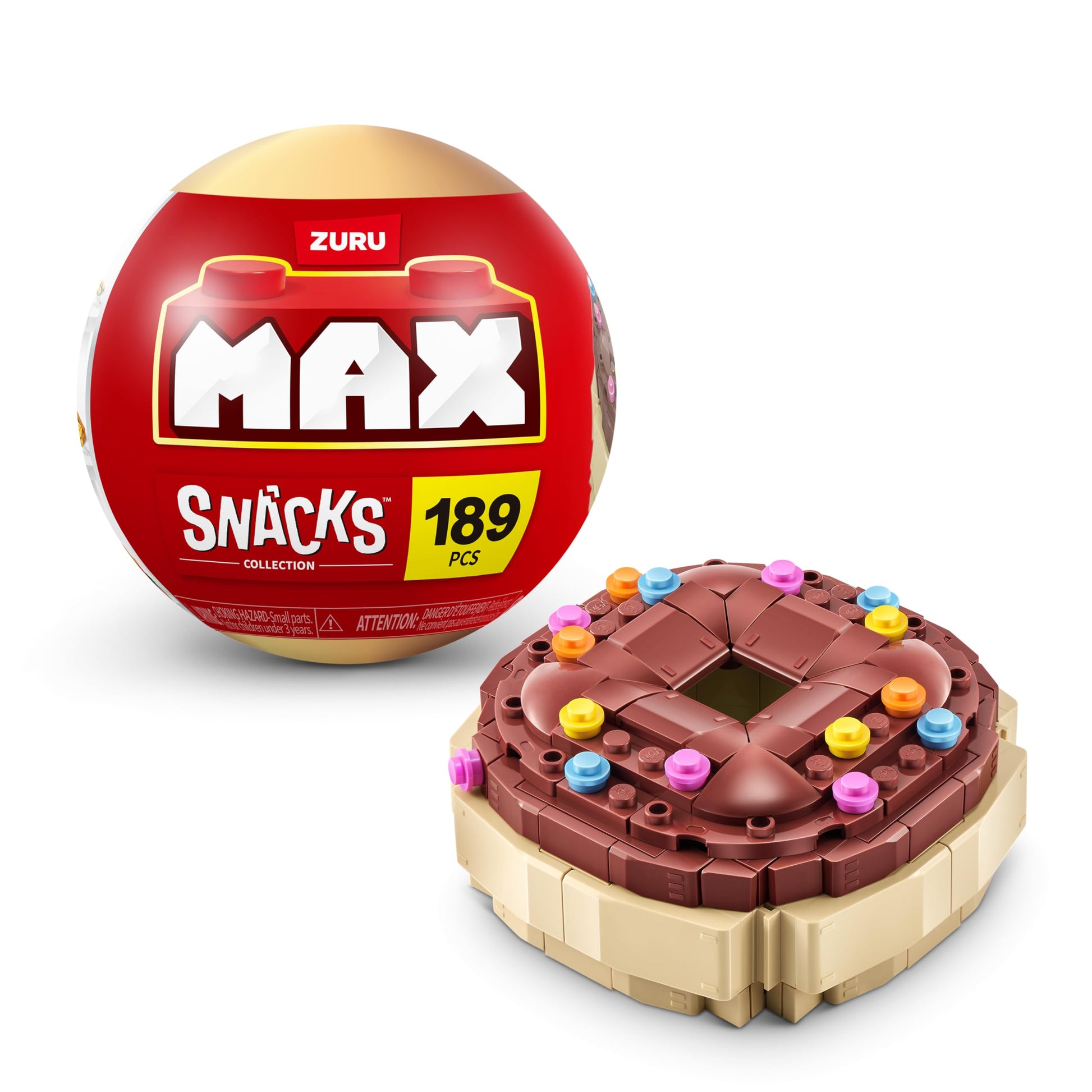 MAX enhanced Snacks Building Bricks Collection (Doughnut) by ZURU. Building Bricks for Teens  mature-themeds and Collectors. Build  Collect and Display Your Collection of Delicious Snacks!
