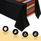Hosuly Mexican Fiesta Tablecloth 54 X 108'' Party Plastic Tablecloth Striped Table Cover For Mexican Fiesta Party Decorations(Bl