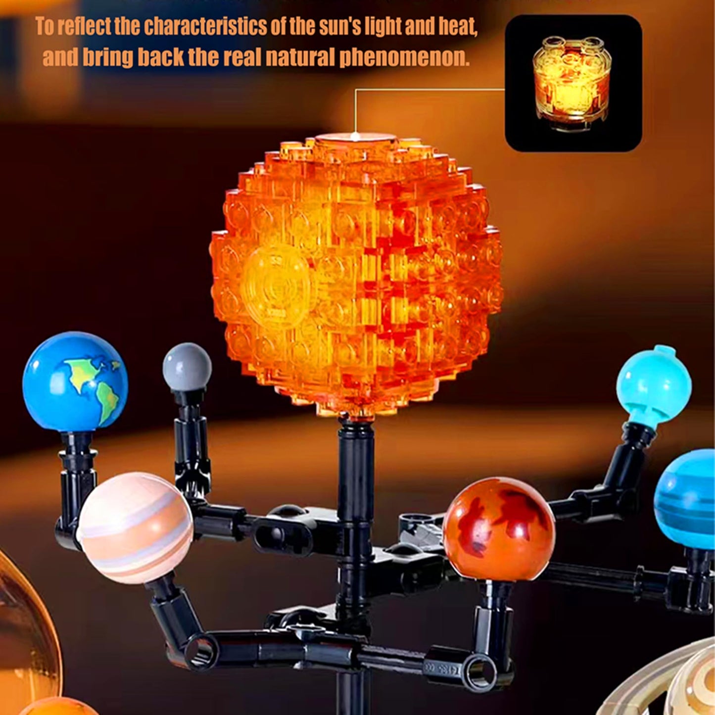 Solar System Building Toys, Rotatable Educational Toys For Science Experiments,Lighted Ornaments For The Night,Birthday Gift For