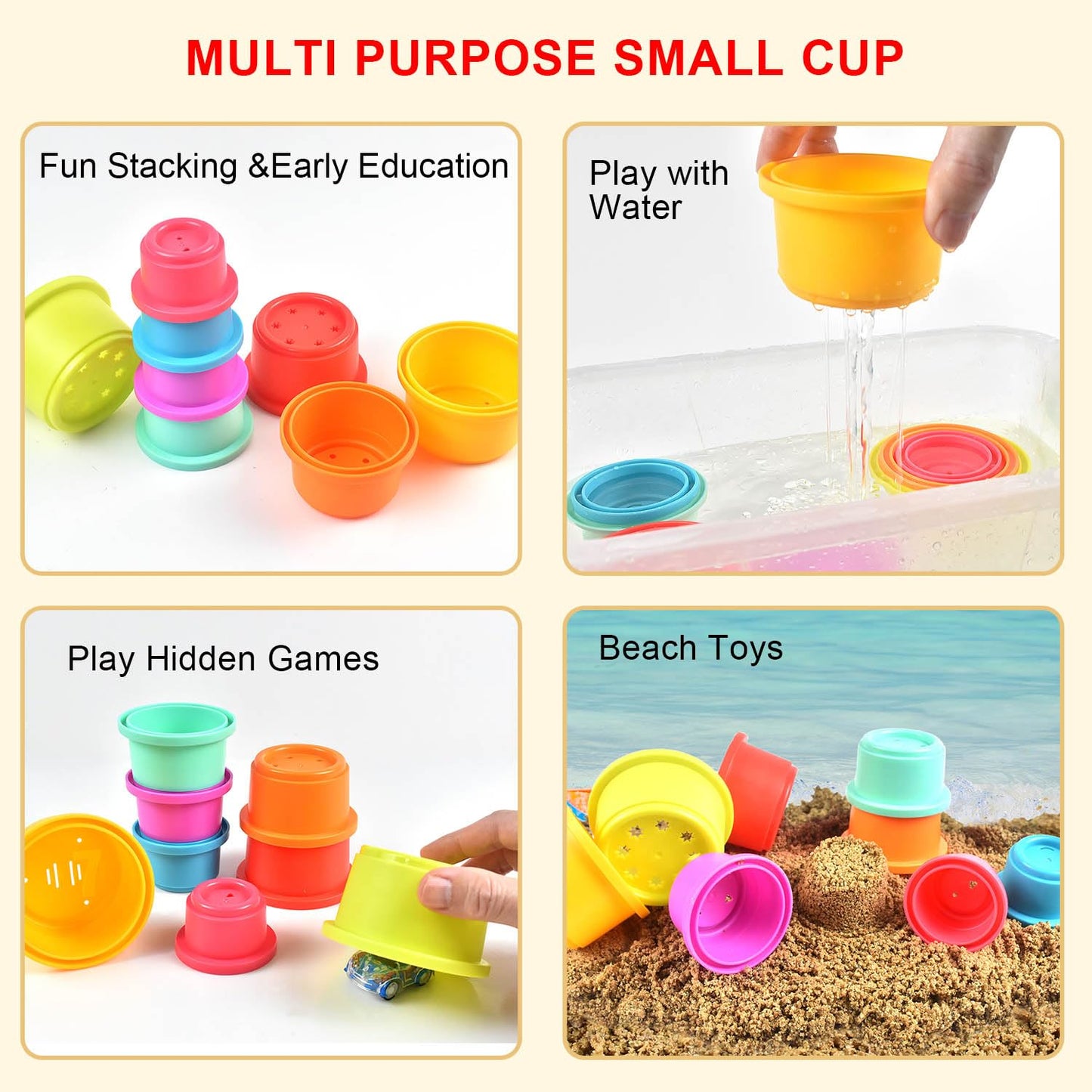 Cosaway Baby Stacking Nesting Cups Toys, Montessori Toys For Toddlers 6+ Months