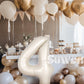 Suwen Cream White 40 Inch Number Balloon 4, Safe Material, Jumbo Birthday Party Decorations For Boy Or Girl Anniversary Supplies