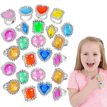 The Dreidel Company Plastic Jewel Ring 1'' (72-Pack)
