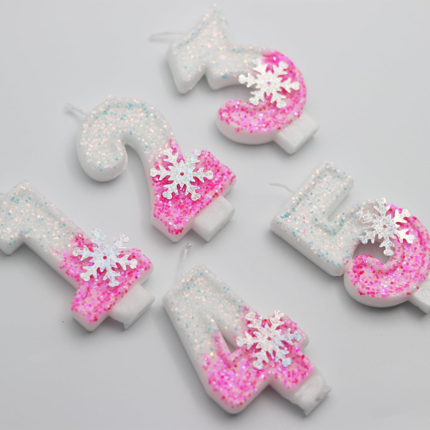 Frozen Themed Birthday Candles, Number 2 Snow Birthday Candle for Party Supplies, Frozen Birthday Party Supplies, 2.76 inch 2nd