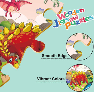 Wooden Jigsaw Puzzles For Kids Ages 3-5 Year Old 30 Piece Colorful Wooden Puzzles For Toddler Children Learning Educational Puzzles Toys For Boys And Girls Set For Kids 3 4 5 6 Year Old (6 Puzzles)