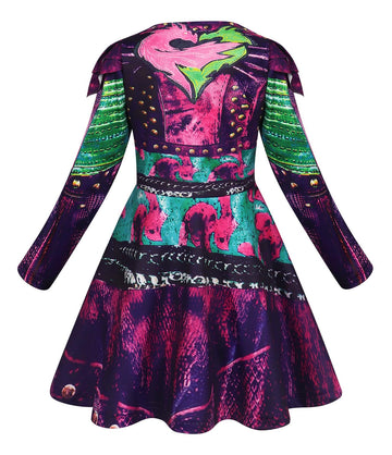 Sukyfecde Princess Costumes Girls Pretend Play Dress Up Cosplay Clothes Set With Wigs Christmas Birthday Outfit For Kids 9-10 Ye