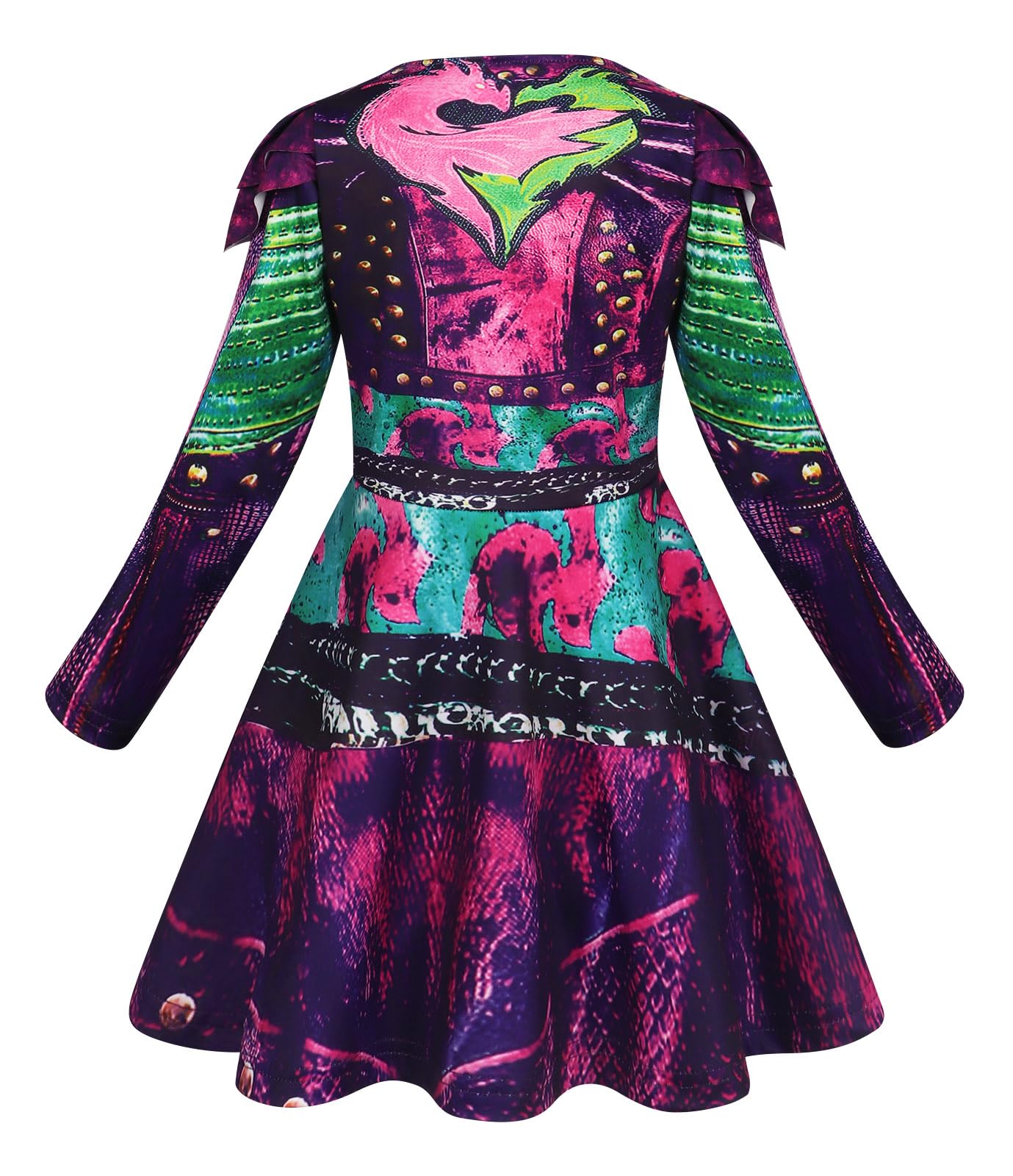 Wonderbabe Girls Halloween Dress Up Costume Kids Cosplay Long Sleeve Zipper Jacket Dress Size 5-6T