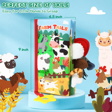 BBWOO Baby Books 0-6 Months - Baby Boys Girls Shower Gifts - Tummy Time Baby Toys 0-6 6-12 Months - Crinkle Cloth Book - Infant Toys - Newborn Books - Touch and Feel Baby Books - Soft Stroller Toys
