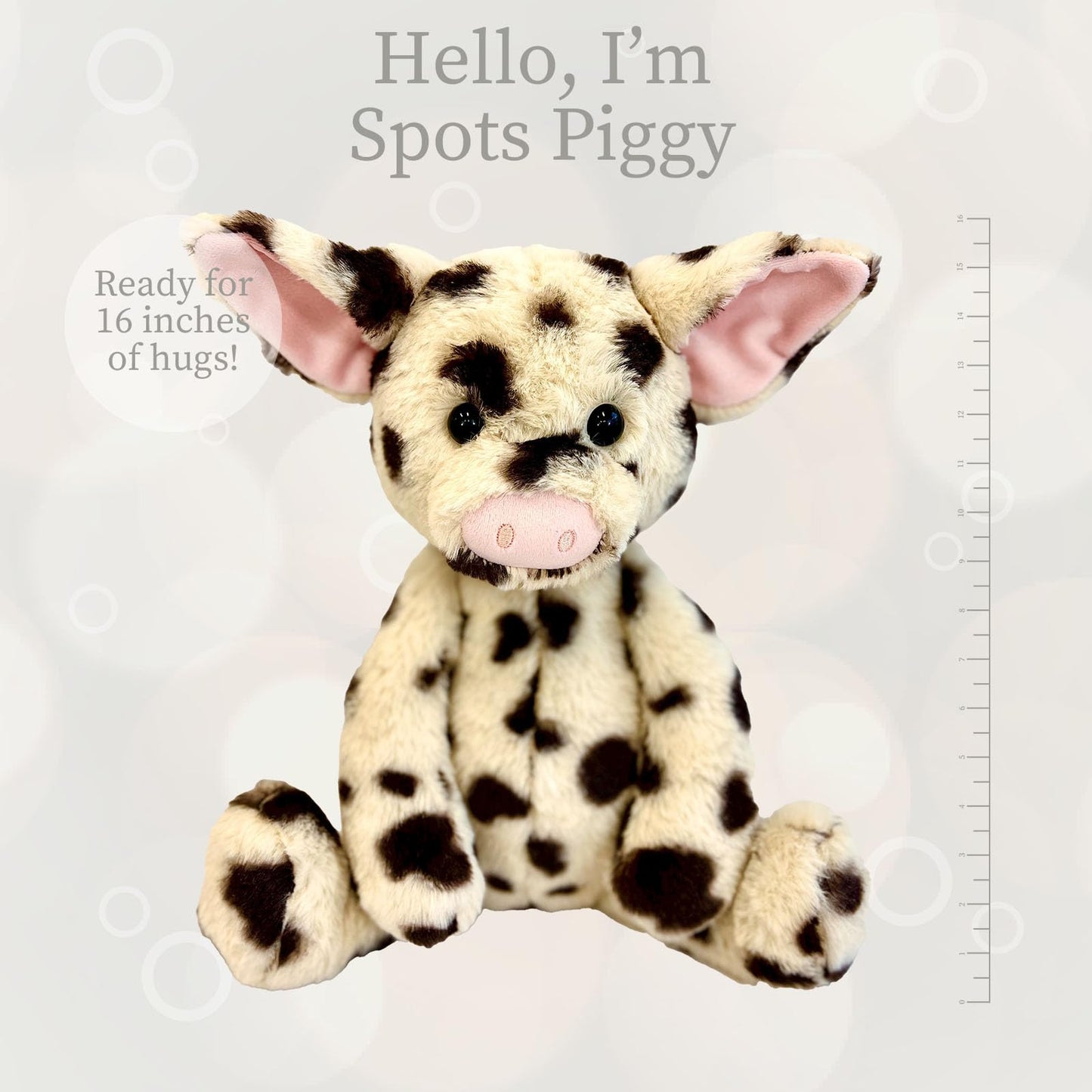 World's Softest Plush Piggy - 16" Tan with Black Spots, Kid-Friendly Polyester Stuffed Animal for Babies, Toddlers, and Kids - Model WS04246