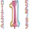 Rainbow Gradient Number 1 Balloon, 40 Inch Big Large Foil Number Balloons, Jumbo Giant Mylar Number 1 Balloons For 1 First Birth