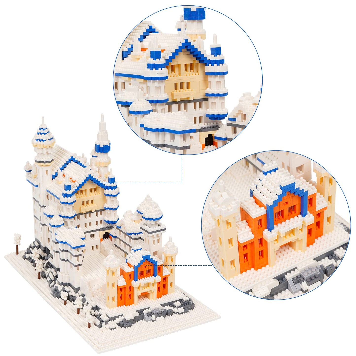 Geniteen Building Block Set, Famous World Architecture Model Micro Building Blocks Neuschwanstein Castle Creative Building Blocks 4200 Pcs