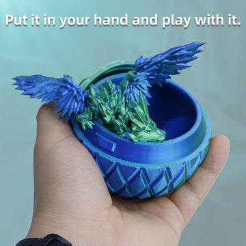 Flavery 3D Printed Dragon Egg With Dragon Inside- Easter Egg, Flying Dragon In Diamond Egg, Mystery Winged Dragon Gift, Desk Dec