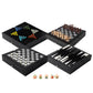GSE Games & Sports Expert 12.5 enhanced Leather 5-in-1 Chess  Checkers  Backgn  Chinese Checkers  and game-style Dice Board Game Combo Set for Kids & mature-themeds