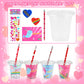 Advoxa Valentines Day Gifts For Kids - 28 Packs Valentines Stationery With Cards And Cups, Valentines Gift Exchange Classroom Pr