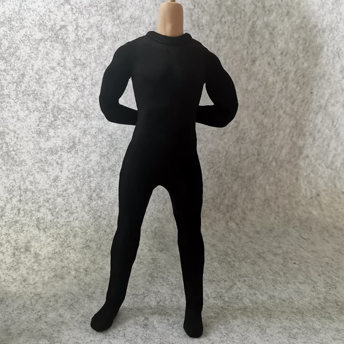 SSbeauty M 1/6 Scale Male Figure Clothes Long Sleeved Bodysuit Undercoat Jumpsuit Cloth for 12'' Action Figure Doll Clothes (Bla