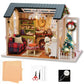 Diy Miniature Dollhouse Kit Realistic Mini 3D Wooden Mini Doll House Room With Furniture Led Lights Christmas Decoration Birthday Gift For Kids Teens Adults (Holiday Time)