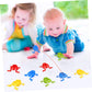 Kisangel 12pcs Plastic Jumping Frogs, Finger Pressing Bouncing Frog Toy with Bucket for Kids Easter Birthdays Party Favors, Mixe