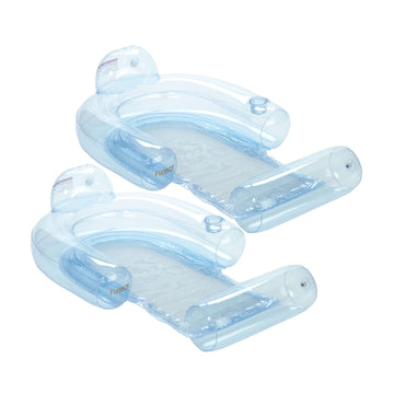 FUNBOY Clear Blue Mesh Chair 2-in-1 Water Chair with Cooling Mesh and Water Hammock Inflatable Pool Float, Bundle Pack of 2