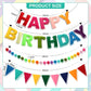 Pre-Strung Happy Birthday Banner, Felt Ball Garland HAPPY BIRTHDAY Garland, Rainbow Birthday Decorations Birthday Decor Party Pe