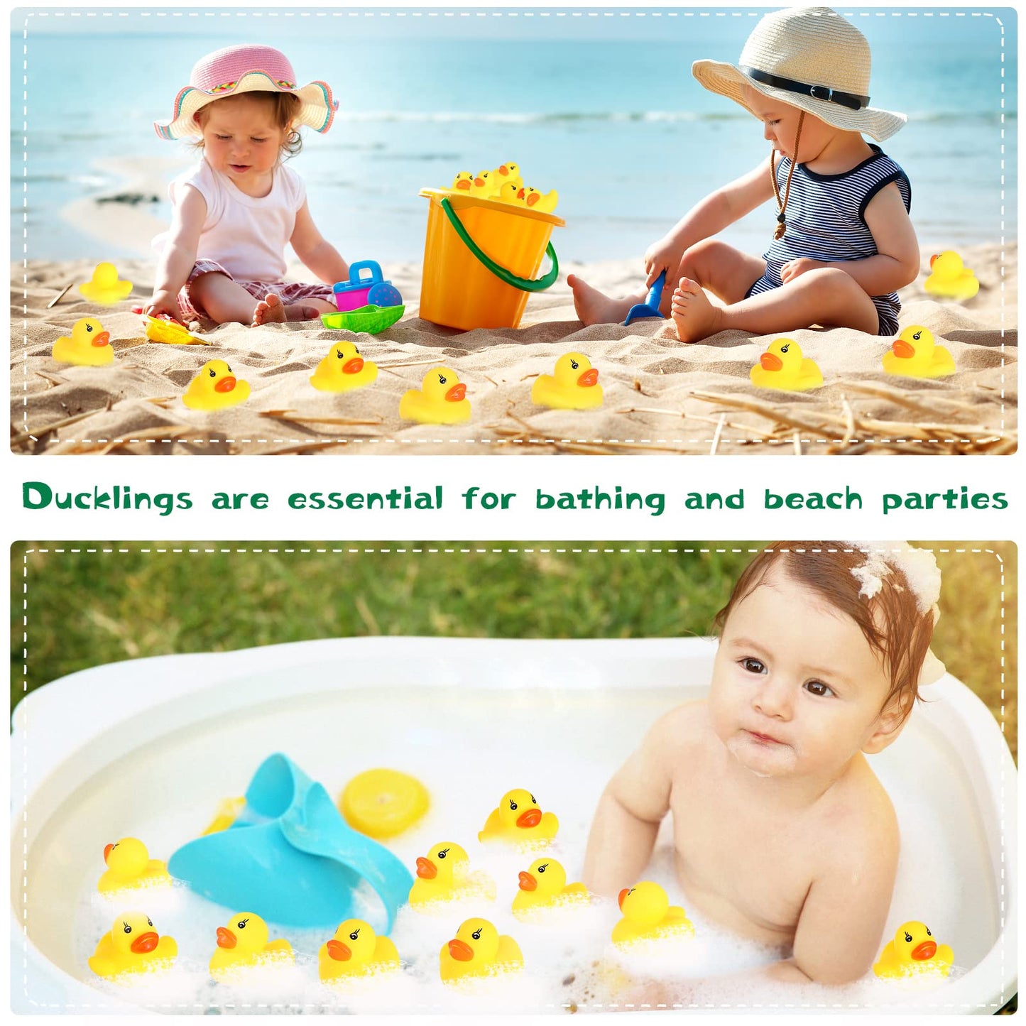 Gadiedie Rubber Duck 50 Pack Mini Rubber Ducky Float Ducks Baby Bath Toy, Great For Jeep Ducking, Shower, Birthday Party, Carnival Game Gift(1.6'X 1.5' X 1.2')
