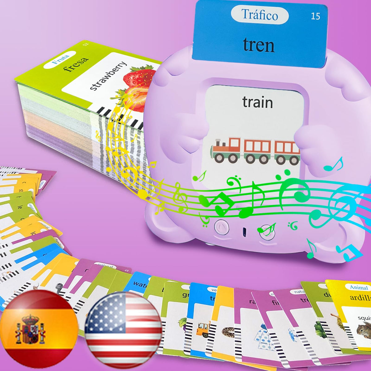 Halcontorno Talking Flash Cards For Toddlers  Pink