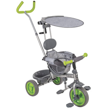 Huffy 29011 Malmo 4-In-1 Canopy Tricycle With Push Handle&#44; Cup Holder & Rear Storage&#44; Gray - One Size