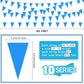 Tatuo 820 Ft 500 Pcs Pennant Banner Flag String Hanging Triangle Bunting Flag For Party Celebration Holiday Wedding Decoration, 10 Set (Blue)