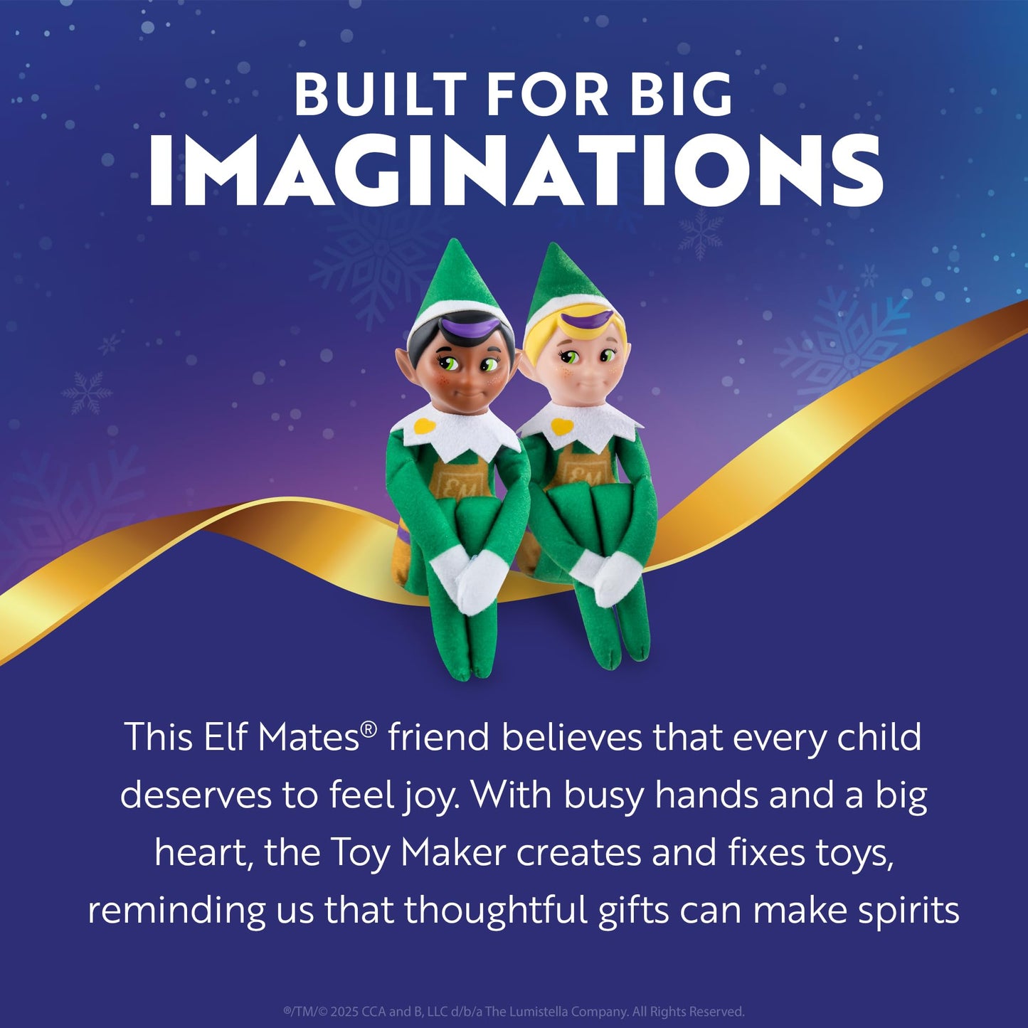 The Elf on the Shelf Elf Mates Toy Maker - Black Hair Doll with Scarf & Earmuffs - Enchanted Forest Edition for Ages 3+