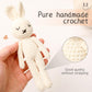 Baby Rattle Crochet White Bunny Doll Baby Toys Handmade Newborn Toy Early Development Grips Stuffed Animal Organic Rattle (Bunny
