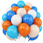 Togvu 35 Pack Balloons, Blue Orange, Reusable Latex, For Baby Shower, Birthday, Wedding Decorations, With 2 Ribbons