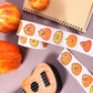 500pcs Halloween Pumpkin Stickers, 8 Styles Self-Adhesive Fall Pumpkin Stickers Decals Roll with Funny Expressions Envelopes Scr
