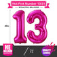 BBPOOL Hot Pink 40 Inch Number 13 Balloon - Foil Mylar for Birthdays & Anniversaries