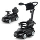 Costzon Push Car for Toddlers  3 in 1 Mercedes Benz Stroller Sliding Walking Car w/Canopy  Handle  Safety Bar  Horn Sound  Underneath Storage  Foot-to-Floor Ride On Toy for Boys & Girls (Black)
