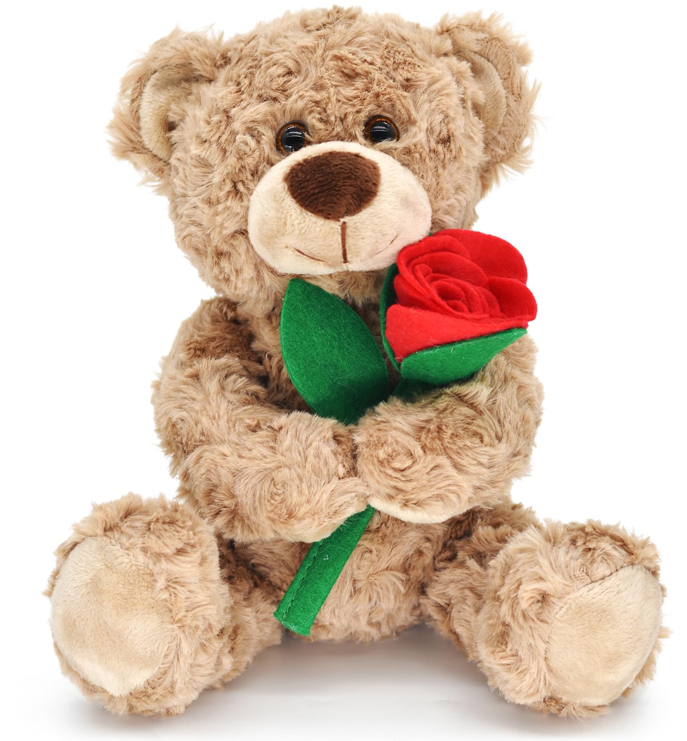 Bakalizoo 12'' Stuffed Teddy Bear Dolls With Rose, Soft Plush Animal Toys For Valentine'S Day Her/Girlfriend Lover Mom Kids Gift