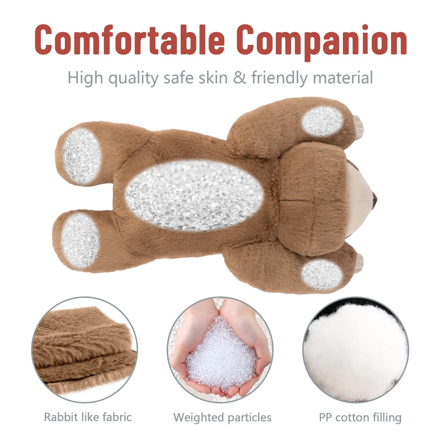 Niuniu Daddy 20" Weighted Sloth Stuffed Animal - Medium Brown Plush Toy for Adults & Kids, Ideal Gift for Christmas & Birthdays