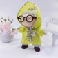 17cm Doll Clothes Set  Stylish Yellow Raincoat Doll Outfits with Black Shoes  Black Glasses (No Dolls)